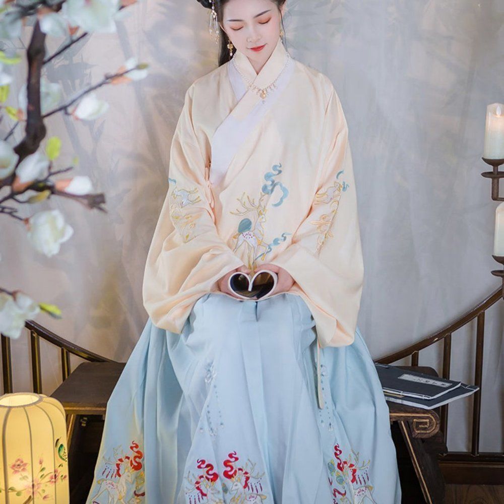 Serenity Embroidered Wrap Dress Two Pieces